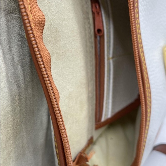 Dooney & Bourke Womens White Brown Leather Inner Divider Zipper Crossbody Bag - Picture 4 of 4